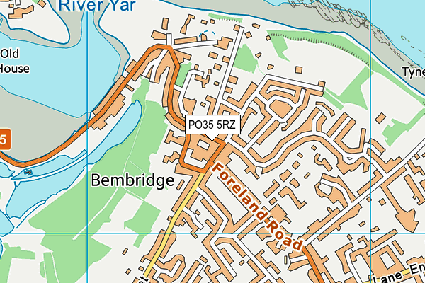 PO35 5RZ map - OS VectorMap District (Ordnance Survey)