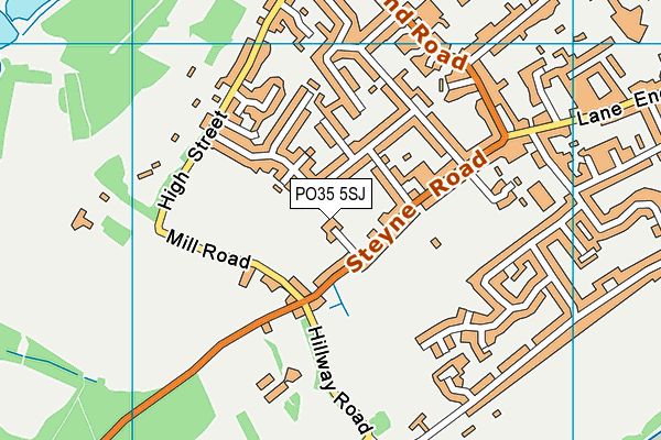 PO35 5SJ map - OS VectorMap District (Ordnance Survey)