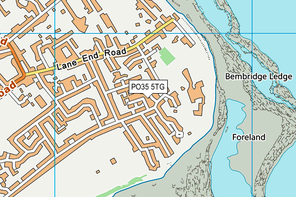 PO35 5TG map - OS VectorMap District (Ordnance Survey)