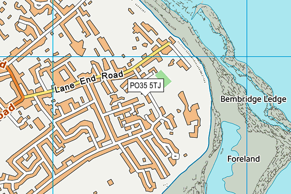 PO35 5TJ map - OS VectorMap District (Ordnance Survey)