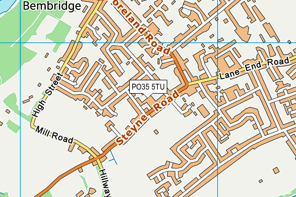 PO35 5TU map - OS VectorMap District (Ordnance Survey)