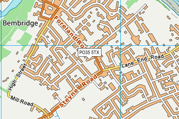 PO35 5TX map - OS VectorMap District (Ordnance Survey)