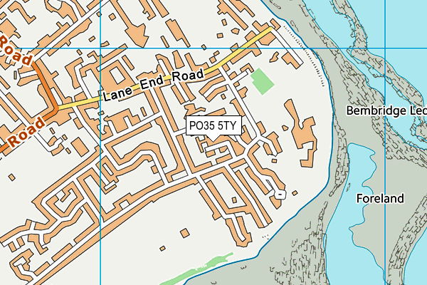 PO35 5TY map - OS VectorMap District (Ordnance Survey)