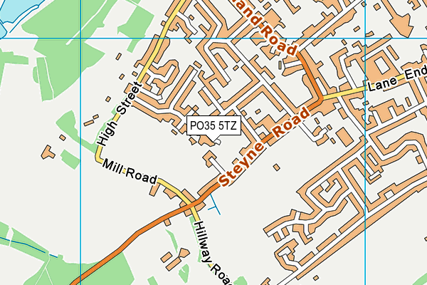 PO35 5TZ map - OS VectorMap District (Ordnance Survey)
