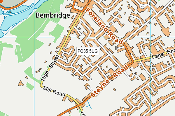 PO35 5UG map - OS VectorMap District (Ordnance Survey)