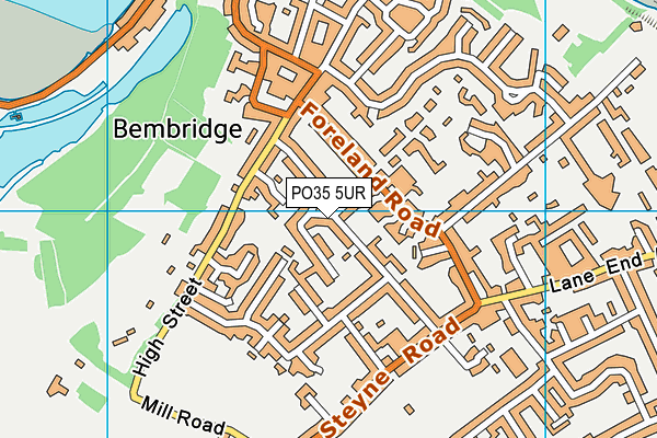 PO35 5UR map - OS VectorMap District (Ordnance Survey)