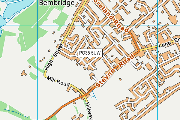 PO35 5UW map - OS VectorMap District (Ordnance Survey)