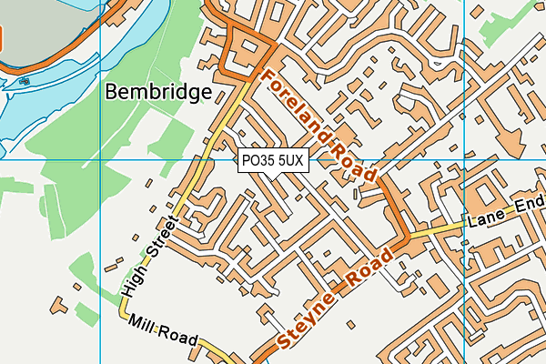 PO35 5UX map - OS VectorMap District (Ordnance Survey)