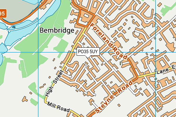 PO35 5UY map - OS VectorMap District (Ordnance Survey)