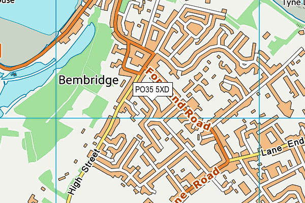 PO35 5XD map - OS VectorMap District (Ordnance Survey)