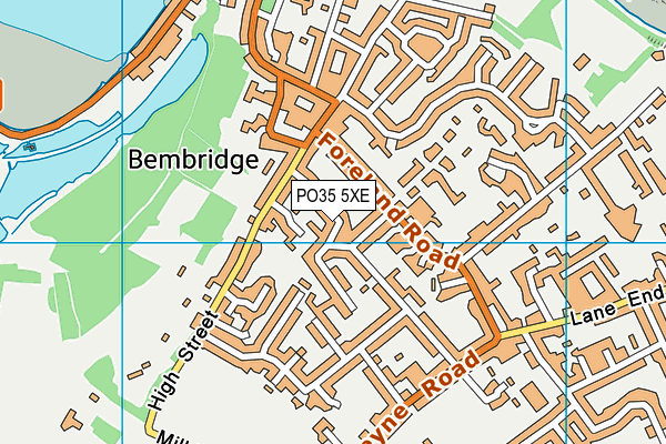 PO35 5XE map - OS VectorMap District (Ordnance Survey)