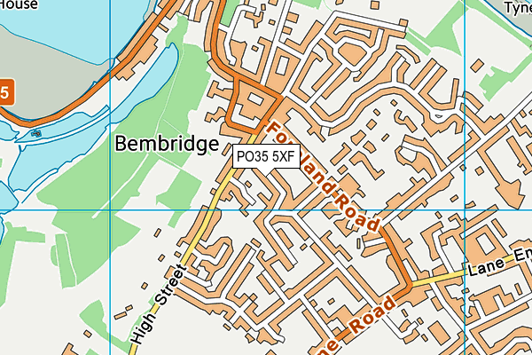 PO35 5XF map - OS VectorMap District (Ordnance Survey)