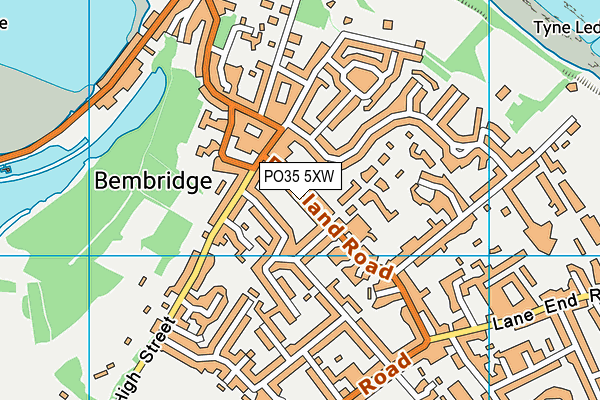 PO35 5XW map - OS VectorMap District (Ordnance Survey)