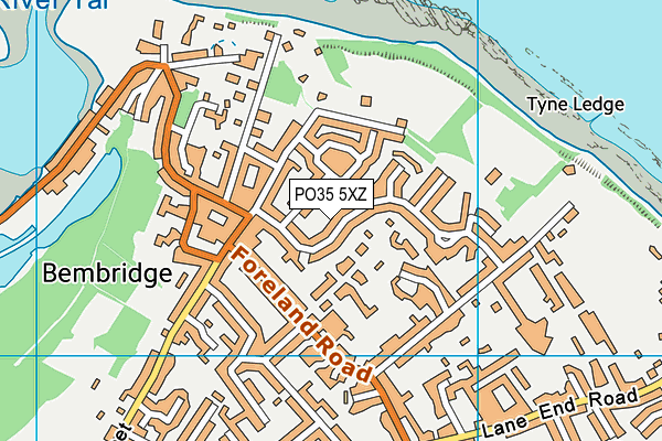 PO35 5XZ map - OS VectorMap District (Ordnance Survey)