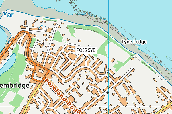 PO35 5YB map - OS VectorMap District (Ordnance Survey)