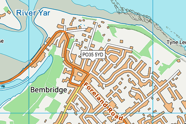 PO35 5YD map - OS VectorMap District (Ordnance Survey)