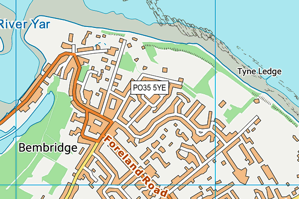 PO35 5YE map - OS VectorMap District (Ordnance Survey)