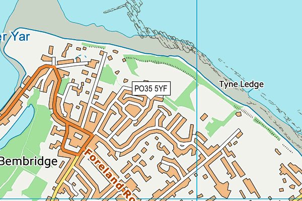 PO35 5YF map - OS VectorMap District (Ordnance Survey)