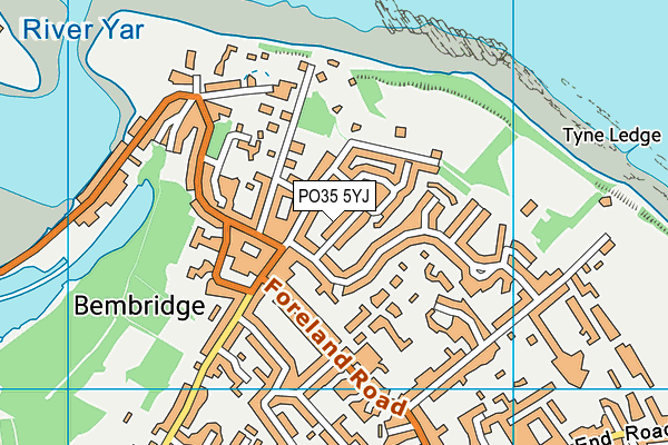 PO35 5YJ map - OS VectorMap District (Ordnance Survey)