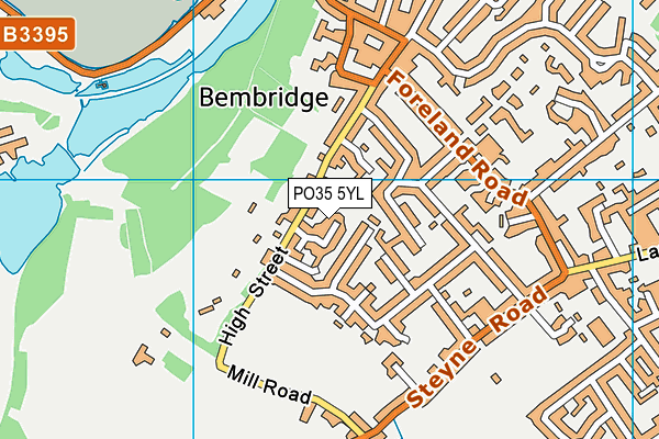 PO35 5YL map - OS VectorMap District (Ordnance Survey)