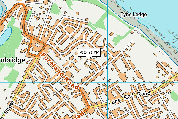 PO35 5YP map - OS VectorMap District (Ordnance Survey)