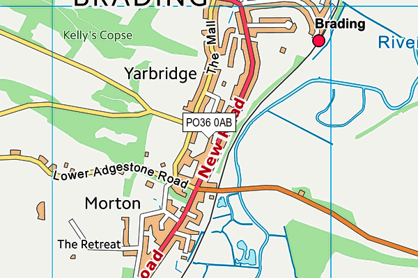 PO36 0AB map - OS VectorMap District (Ordnance Survey)