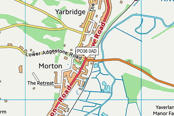 PO36 0AD map - OS VectorMap District (Ordnance Survey)