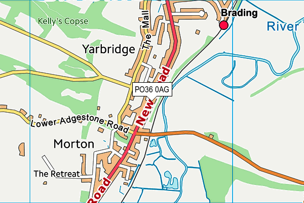 PO36 0AG map - OS VectorMap District (Ordnance Survey)