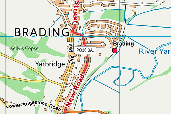 PO36 0AJ map - OS VectorMap District (Ordnance Survey)