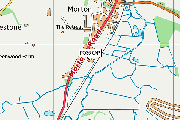 PO36 0AP map - OS VectorMap District (Ordnance Survey)