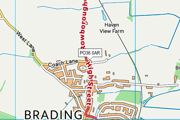 Peter Henry Ground (Vicarage Lane) map (PO36 0AR) - OS VectorMap District (Ordnance Survey)