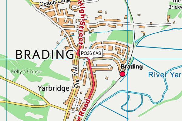 PO36 0AS map - OS VectorMap District (Ordnance Survey)