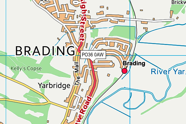 PO36 0AW map - OS VectorMap District (Ordnance Survey)