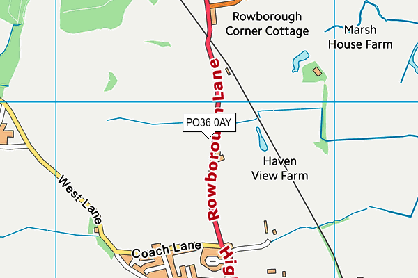 Rowborough Field map (PO36 0AY) - OS VectorMap District (Ordnance Survey)