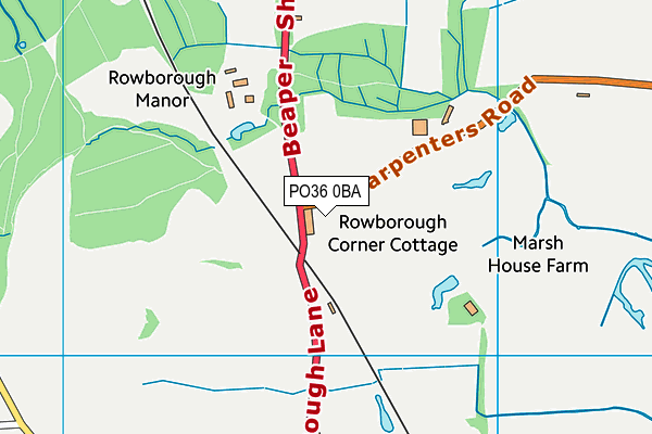 PO36 0BA map - OS VectorMap District (Ordnance Survey)