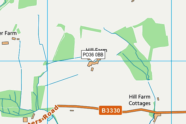 PO36 0BB map - OS VectorMap District (Ordnance Survey)