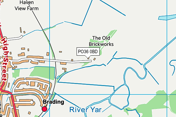 PO36 0BD map - OS VectorMap District (Ordnance Survey)