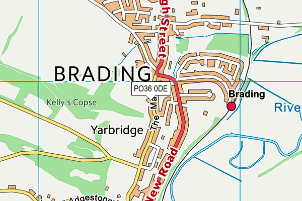 PO36 0DE map - OS VectorMap District (Ordnance Survey)