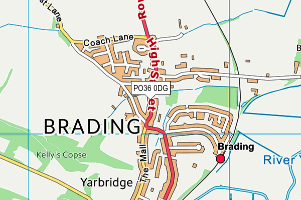 PO36 0DG map - OS VectorMap District (Ordnance Survey)