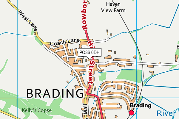 PO36 0DH map - OS VectorMap District (Ordnance Survey)