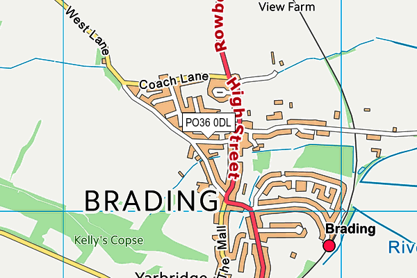 PO36 0DL map - OS VectorMap District (Ordnance Survey)