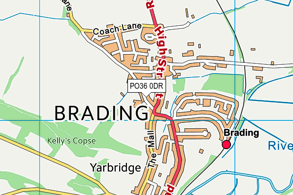 PO36 0DR map - OS VectorMap District (Ordnance Survey)