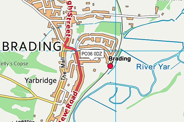 PO36 0DZ map - OS VectorMap District (Ordnance Survey)