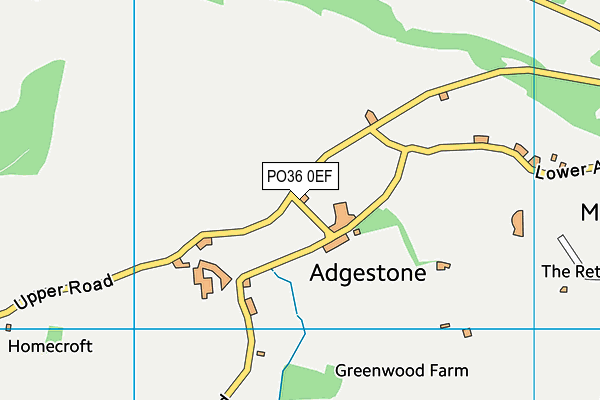 PO36 0EF map - OS VectorMap District (Ordnance Survey)