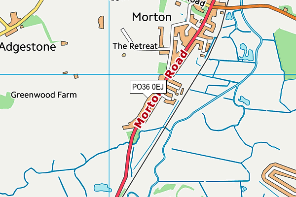 PO36 0EJ map - OS VectorMap District (Ordnance Survey)