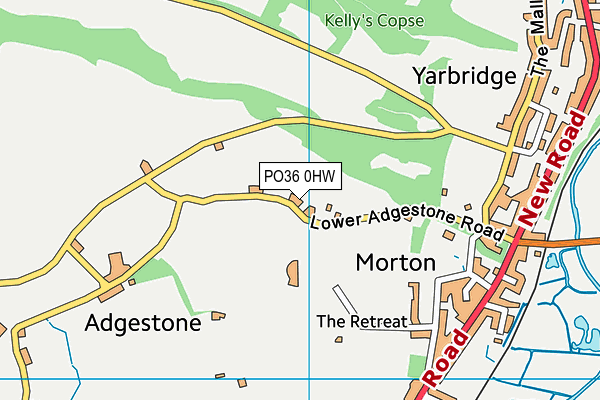 PO36 0HW map - OS VectorMap District (Ordnance Survey)