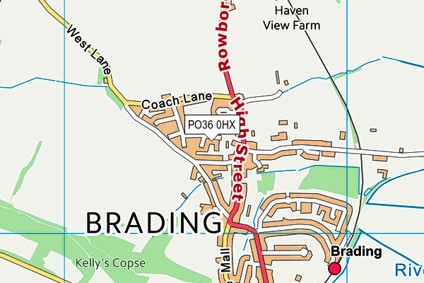 PO36 0HX map - OS VectorMap District (Ordnance Survey)