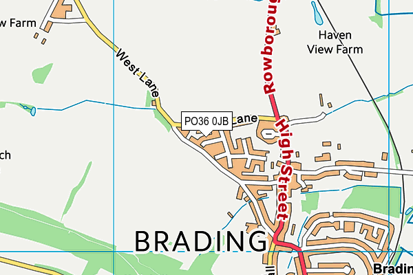 PO36 0JB map - OS VectorMap District (Ordnance Survey)