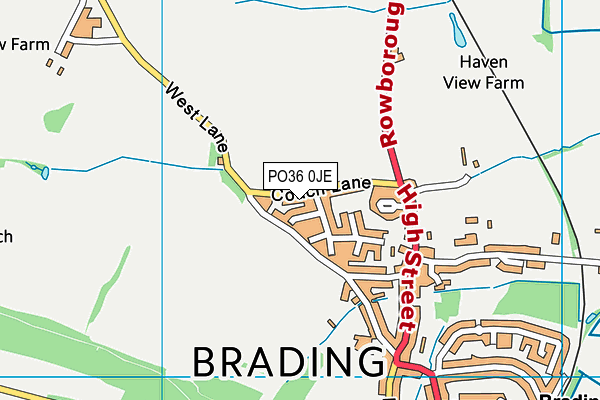 PO36 0JE map - OS VectorMap District (Ordnance Survey)