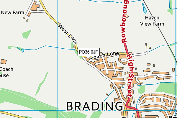 PO36 0JF map - OS VectorMap District (Ordnance Survey)